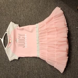 Kids girl size 8 dress puffy pink gray